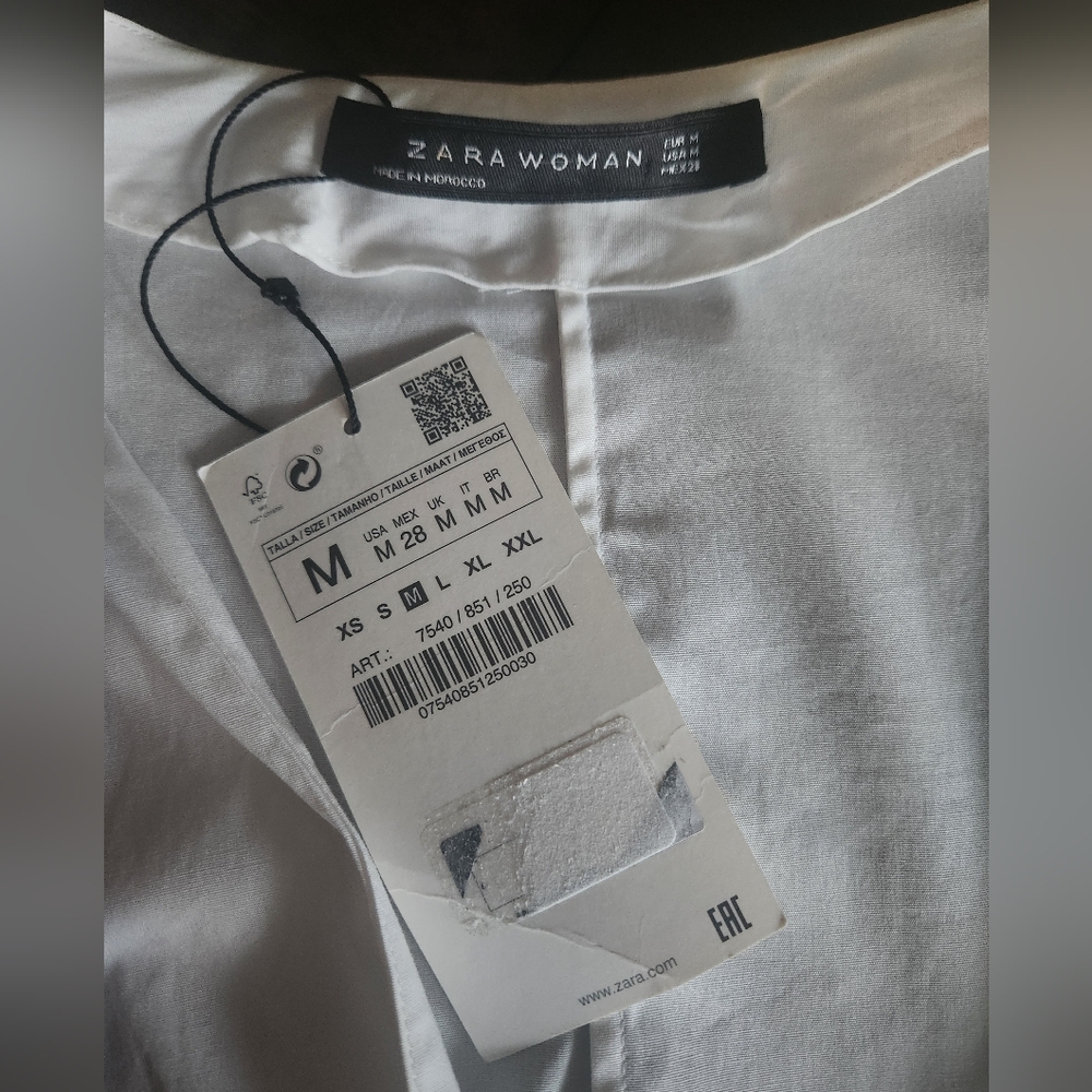 Zara Elegant White Wrap Tunic Med - Picture 3 of 7